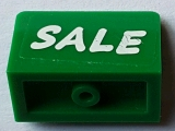 Lego Panel 1 x 2 x 1 with White 'SALE' on Green Background Pattern (Sticker) - Set 71016
