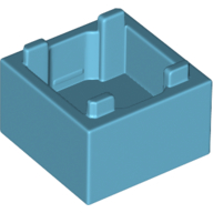 Lego Container Box 2 x 2 x 1 [Plain] / Medium Azure