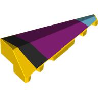 Lego Brick Wedged, Sloped 2 x 5 Right with Medium Azure/Black/Magenta Shapes Print