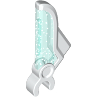 Lego Wing with Clip Glitter Trans-Blue Pattern / White