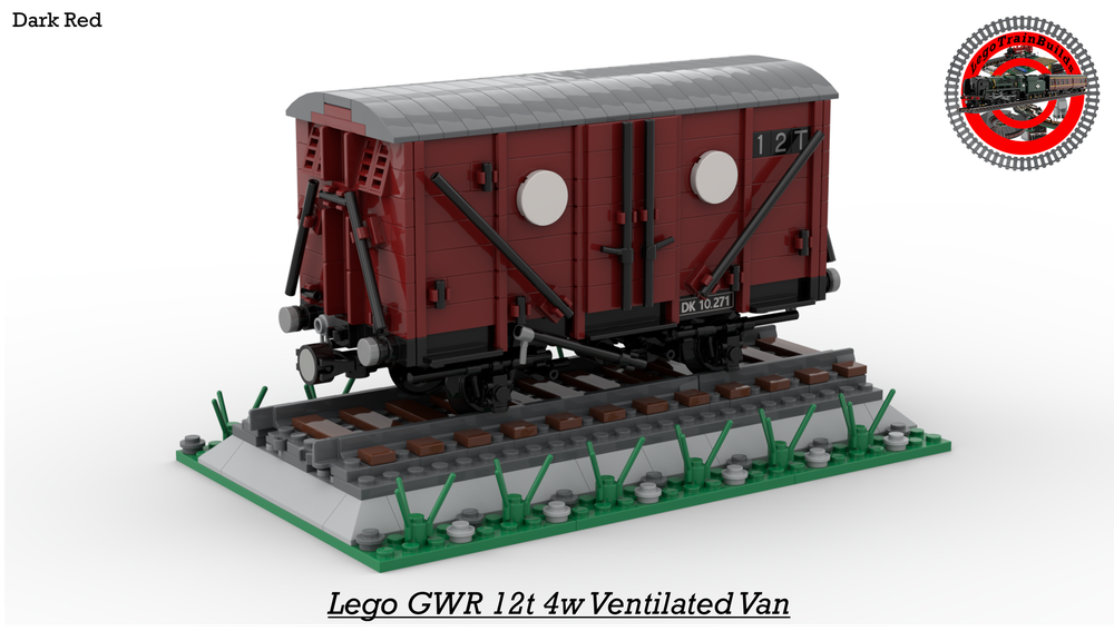 Lego (Dark Red) GWR 12T 4w Ventilated Van (8w)