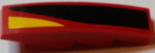 Lego Slope, Curved 4 x 1 with Black, Red and Yellow Stripes Pattern Model Right Side (Sticker) - Set 75908
