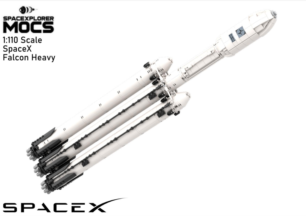 Lego 1:110 Scale SpaceX Falcon Heavy