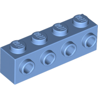 Lego Brick Special 1 x 4 with 4 Studs on One Side / Medium Blue