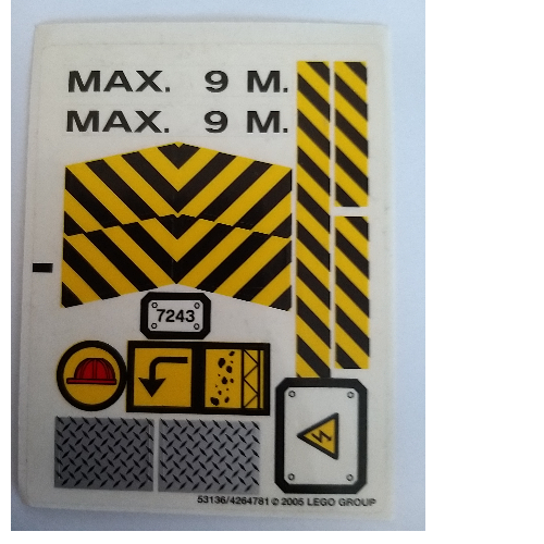 Lego Sticker Sheet for Set 7243-1