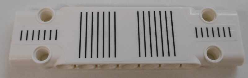 Lego Technic, Panel Plate 3 x 11 x 1 with Black Grille Lines Pattern (Sticker) - Set 42100 / White