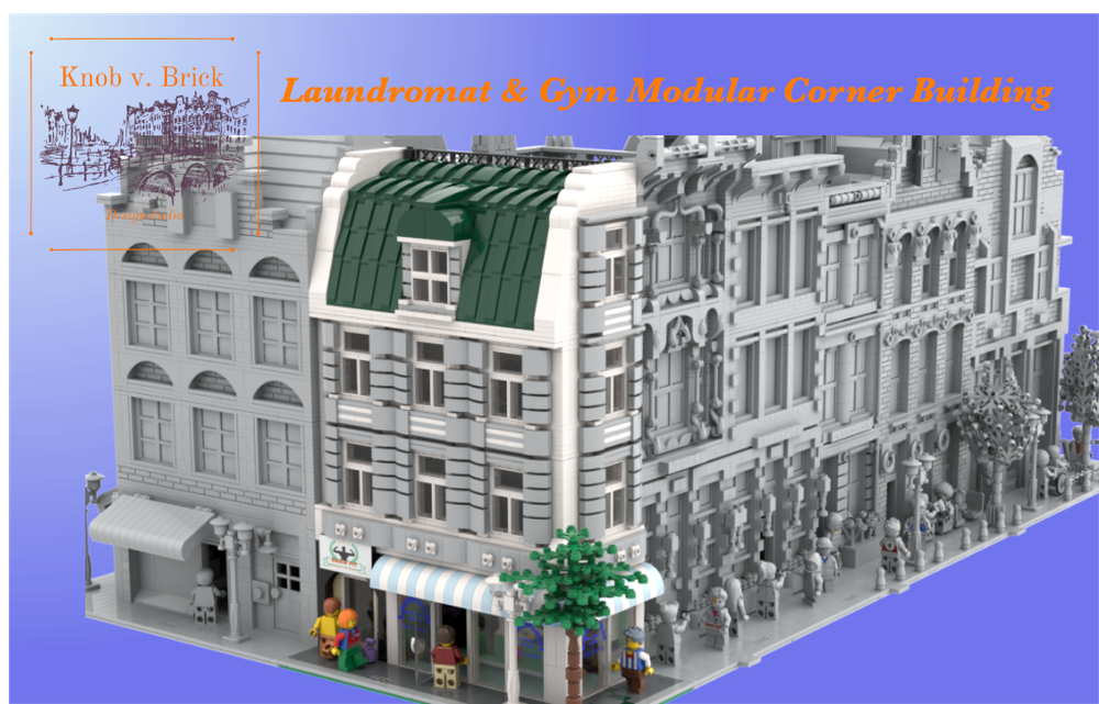 LEGO® Modular Building MOC Laundromat and Gym