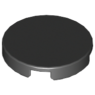 Lego Tile Round 2 x 2 with Bottom Cross / Black