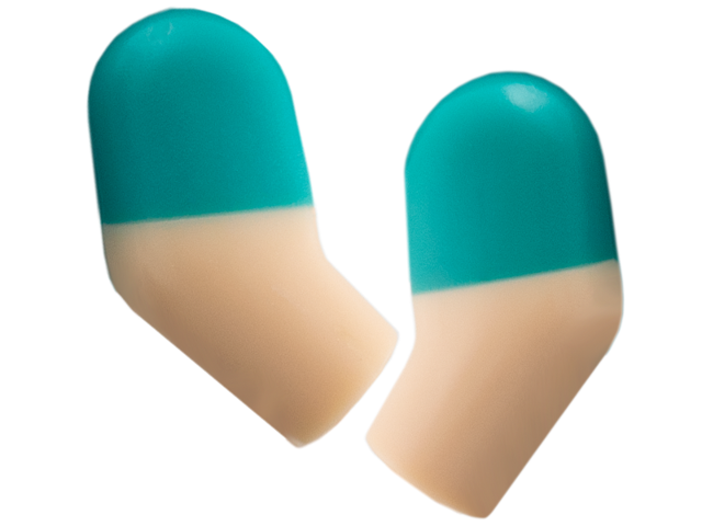 Lego Arm, (Matching Left and Right) Pair with Molded Dark Turquoise Short Sleeves  Pattern