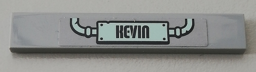 Lego Tile 1 x 6 with 'KEVIN' Sign and 2 Pipes Pattern (Sticker) - Set 75551