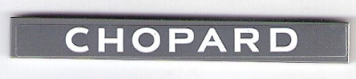 Lego Tile 1 x 8 with White 'CHOPARD' Pattern (Sticker) - Set 75876