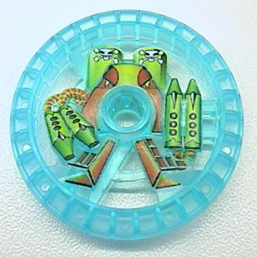 Lego Technic Disc 5 x 5 Notched, Toxic Print