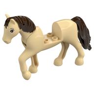Lego Animal, Horse with Raised Leg, Moveable Head, Dark Brown Tail, and Mane Print