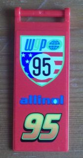 Lego Flag 7 x 3 with Bar Handle with 'WGP 95 allinol 95' Pattern (Sticker) - Set 8679 / Red