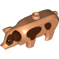 Lego Animal, Pig, Large with Reddish Brown Spots Print