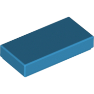 Lego Tile 1 x 2 with Groove / Dark Azure