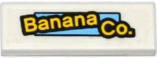Lego Tile 1 x 3 with 'Banana Co.' Pattern (Sticker) - Set 76026