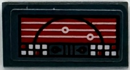 Lego Slope 30 1 x 2 x 2/3 with Control Panel with Red Screen, White Lines and Buttons Pattern (Sticker) - Set 76294
