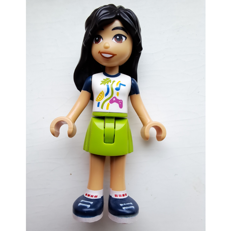 Lego Liann - White Top, Lime Skirt