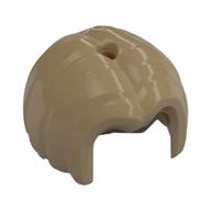 Lego Hair Mid Length, Parted with Hole / Dark Tan