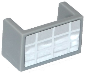 Lego Panel 1 x 2 x 1 with Rounded Corners and 2 Sides with Mirror with White Grid Pattern (Sticker) - Set 41118