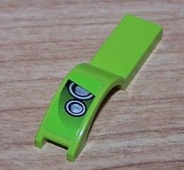 Lego Vehicle, Mudguard 1 x 4 1/2 with Silver Headlights Pattern Model Right Side (Sticker) - Set 8133 / Lime