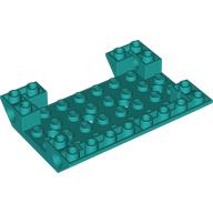 Lego Brick Sloped Inverted 45° 6 x 8 Double with Pin Holes on Sides, 1 x 4 Cutout On Side / Dark Turquoise