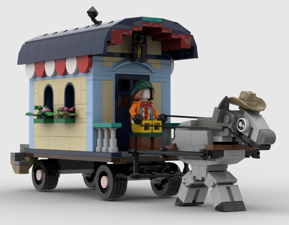 Lego Gypsy Wagon with Donkey