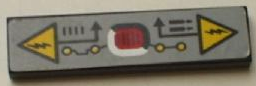 Lego Tile 1 x 4 with Circuit Board Pattern Model Right Side (Sticker) - Sets 8482 / 8483