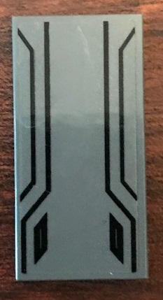 Lego Tile 2 x 4 with Throne of Erebor Backrest Pattern (Sticker) - Set 79018 / Dark Bluish Gray