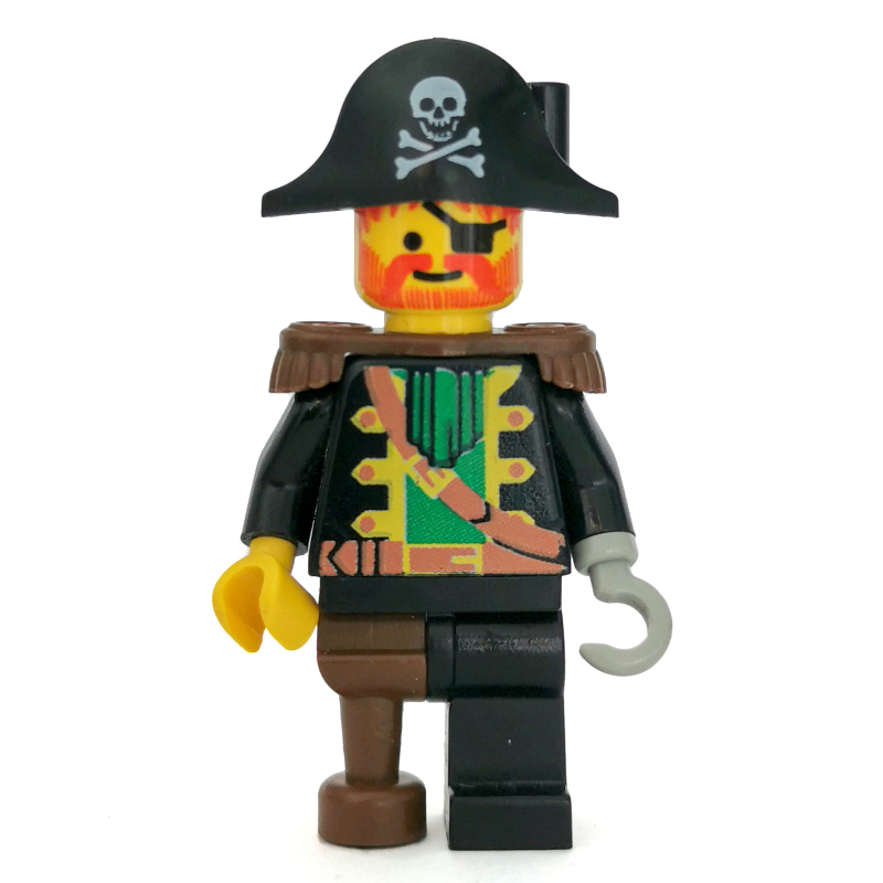 Lego Pirate - Captain, Light Gray Hook, Bicorne with Skull, 3626b