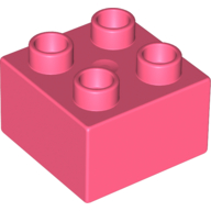 Lego Duplo Brick 2 x 2 / Coral