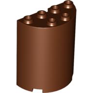Lego Cylinder Half 2 x 4 x 4 / Reddish Brown