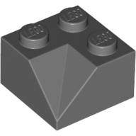 Lego Brick Sloped 45° 2 x 2 Double Concave / Dark Bluish Gray