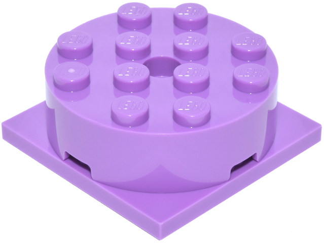 Lego Turntable 4 x 4 x 1 1/3 with Medium Lavender Square Base, Locking (87081 / 61485)