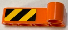 Lego Technic, Liftarm, Modified Bent Thick L-Shape 2 x 4 with Black and Yellow Danger Stripes Pattern on Inside Model Right Side (Sticker) - Set 42062