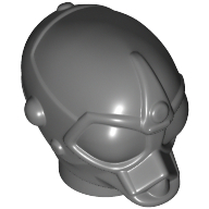 Lego Minifig Head Special, Protocol Droid [Plain] / Dark Bluish Gray
