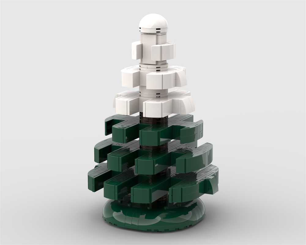Lego Upscaled snow-covered pine tree