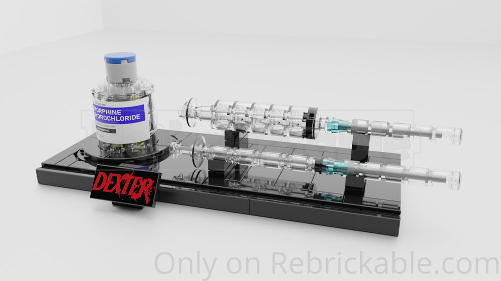 Lego Dexter Morgan's Syringe Kit Display