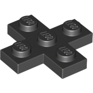 Lego Plate 3 x 3 Cross / Black