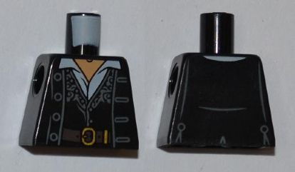 Lego Torso PotC Jacket over Vest Fancy with Belt and Shirt Pattern / Black
