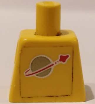 Lego Torso with Classic Space Logo on Transparent Background Pattern (Sticker) / Yellow
