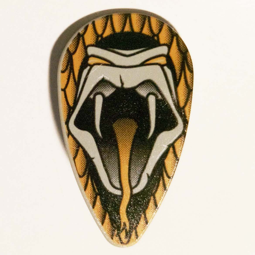 Lego Shield Ovoid with Open Mouth Snake Print / Light Gray