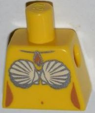 Lego Torso Mermaid Seashell Bra and Sea Snail Necklace Pattern / Yellow