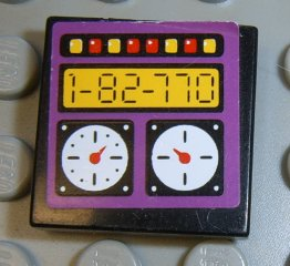 Lego Tile 2 x 2 with Gauges and 1-82-770 Pattern (Sticker) - Set 8277