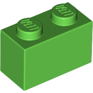 Lego Brick 1 x 2 / Bright Green