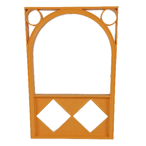 Lego Scala, Building, Wall, Arched 18 x 2 x 22 2/3 / Medium Orange