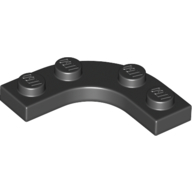 Lego Plate Round Corner 3 x 3 with 2 x 2 Round Cutout / Black