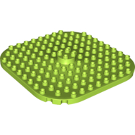 Lego Duplo Plate 12 x 12, Rounded Corners with Raised 2 x 2 Center Cylinder / Lime