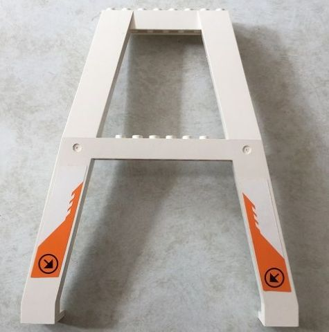 Lego Support Crane Stand Double with Black Arrow in Circle on Orange Background Pattern (Stickers) – Set 7690 / White